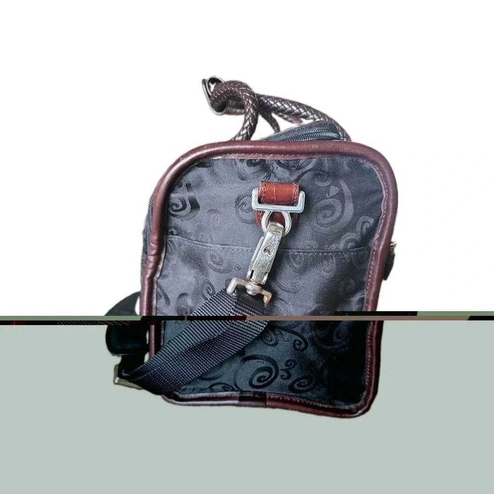 BRIGHTON Black/Brown Travel Cosmetic Toiletry Travel Bag Messenger
